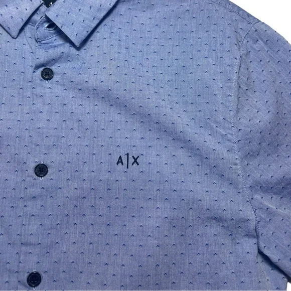 ⚡️SOLD⚡️Armani Exchange Men's Youth Ditsy-Print Dobby Shirt Slim Fit Button Down - Picture 9 of 16